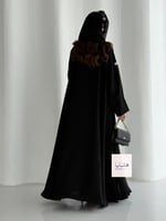 عباية رونق دبل كلوش بقماش انترنت بتطريز احترافي مل...