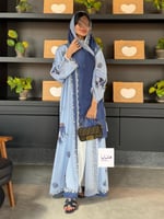 عباية هفيف قماش حرير صيفي بارد سماوي