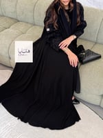 عباية الجوري دبل كلوش بقماش كريب ملكي تطريز وشك اس...