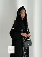 عباية رونق دبل كلوش بقماش انترنت بتطريز احترافي مل...