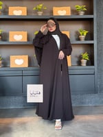 عباية كولينا دبل كلوش بقماش كريب رموش شامل طرحه كس...