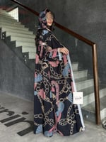 عباية رقاء بقماش حرير صيفي بارد اسود مع الوان