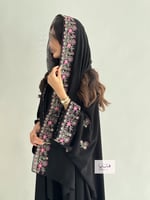 عباية بدايه بقماش كريب مطرز