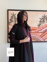 عباية سمو دبل كلوش بقماش كريب كم استريتش