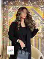 عباية كبرياء بليزر كريب مبطن بقصة اي لاين اسود