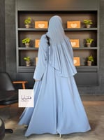 عباية كولينا دبل كلوش بقماش كريب رموش شامل طرحه كس...