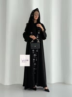 عباية رونق دبل كلوش بقماش انترنت بتطريز احترافي مل...