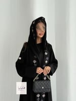 عباية رونق دبل كلوش بقماش انترنت بتطريز احترافي مل...