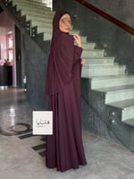 عباية كولينا دبل كلوش بقماش كريب رموش شامل طرحه كس...