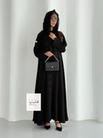 عباية رونق دبل كلوش بقماش انترنت بتطريز احترافي اس...