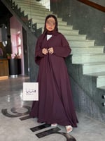 عباية كولينا دبل كلوش بقماش كريب رموش شامل طرحه كس...