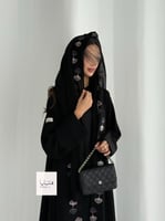 عباية رونق دبل كلوش بقماش انترنت بتطريز احترافي مل...