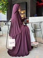 عباية كولينا دبل كلوش بقماش كريب رموش شامل طرحه كس...