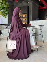 عباية كولينا دبل كلوش بقماش كريب رموش شامل طرحه كس...