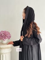 عباية اراده بقماش روكاما وجواهر اسود