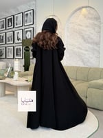 عباية الجوري دبل كلوش بقماش كريب ملكي تطريز وشك اس...