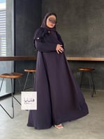 عباية كولينا دبل كلوش بقماش كريب رموش شامل طرحه كس...