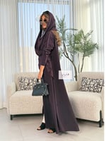 عباية تميز قماش راما لون موف