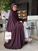 عباية كولينا دبل كلوش بقماش كريب رموش شامل طرحه كس...