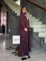 عباية كولينا دبل كلوش بقماش كريب رموش شامل طرحه كس...