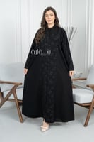 عباية كتان جاكار زرار امام