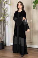 عباية شتوي تدخيلات جاكار كم وتحت وكسرات زوم