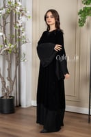 عباية شتوي مخمل كم كسرات زوم