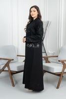 عباية كتان جاكار زرار امام