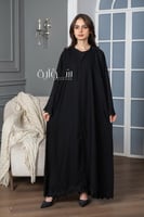 عباية استريت انترنت تطريز كم وتحت حلزوني