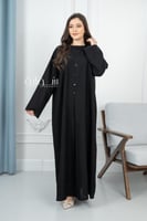 عباية نص كلوش بقيطان على جوانب