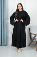 عباية استريت بكسرات وشيفون كريستال