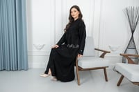 عباية كتان جاكار زرار امام