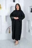 عباية ملكي كم تطريز ورد حلزوني