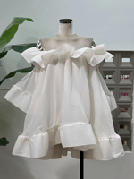 فستان منتفخ فضفاض مكشكش