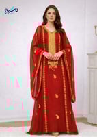 ثوب النشل النجدي نسائي ( عنابي )