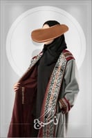 فروة سدو لون عنابي مع رصاصي