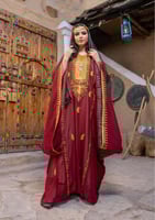 ثوب النشل النجدي نسائي ( عنابي )