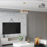 ثريا مودرن ذهبي بزجاج بيضاوي قطر 40 سم