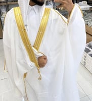 مشلح ملكي لؤلؤة الإحساء - أبيض ذهبي