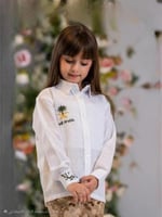 قميص اليوم الوطني بتطريز سيفين و نخلة للاطفال