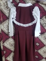 مريول مدرسي الروضه لون عنابي