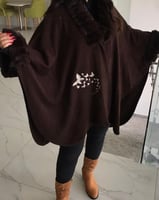 شال نسائية شتوي بني غامق