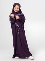 طقم صلاة أطفال مع طرحة مطرزة -ازرق غامق