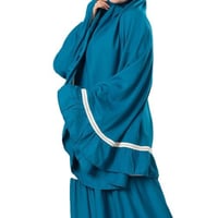 شرشف صلاة قطعتين حريمي ازرق غامق