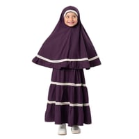 شرشف صلاة قطعتين بناتى بنفسجي غامق