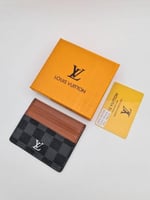 حافظة بطاقات رجالية بنقش المربعات الكلاسيكي - أناق...