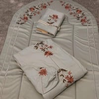 طقم سجاده مخمل مبطن 2 سم مطرز وجلال صلاه قطن بارد...