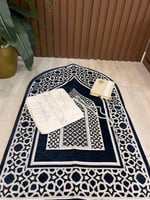 طقم سجاده تركيه مبطنه 1 سم وجلال صلاه قطن بارد ومص...