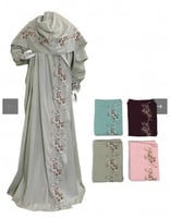 جلال صلاه قطن بارد مطرز تطريز ورود ناعمه - لون سكر...