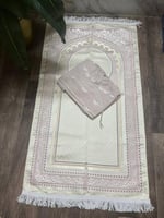 طقم سجاده تركيه وجلال صلاه قطن بارد وسبحه لول - لو...